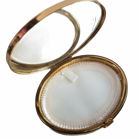 Vintage Mid Century 1940s Kotler & Kopit Brass Butterfly Mirrored Puff Compact - Picture 11 of 16